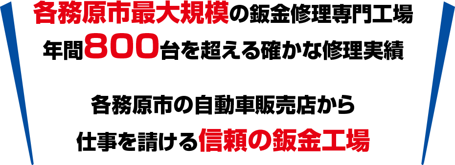 信頼の鈑金塗装工場です